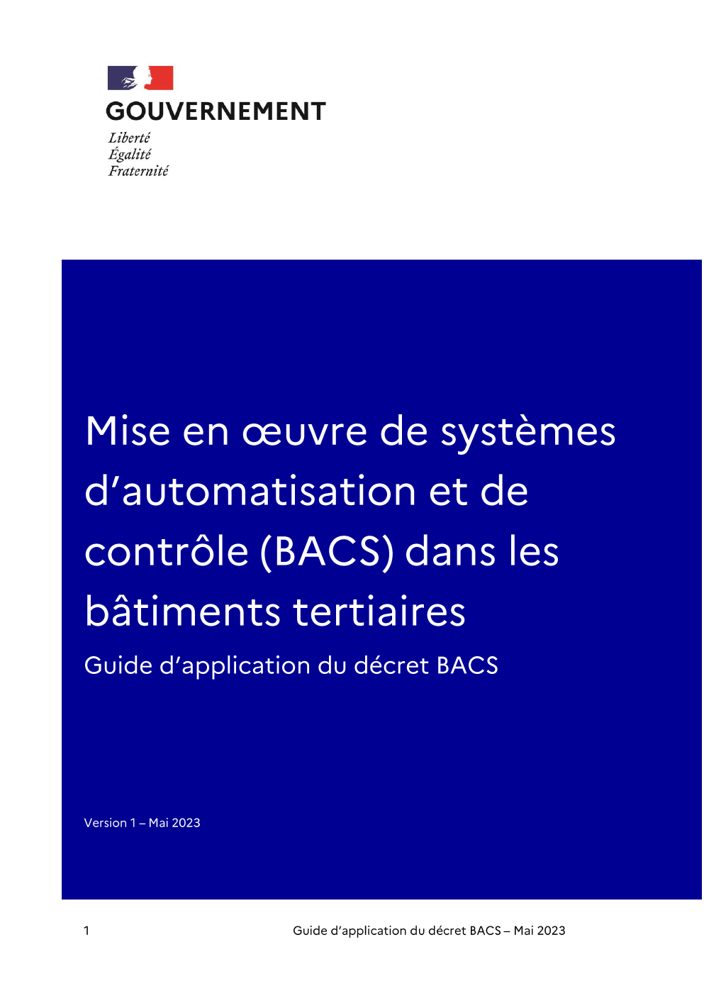 Couverture Guide d'application du Décret BACS